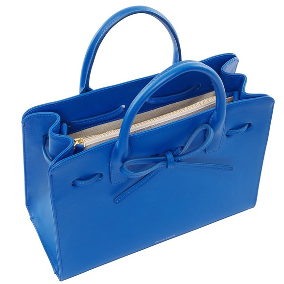 Mansur Gavriel Royal Blue Leather Mini Sun Bag - Picture 2 of 8
